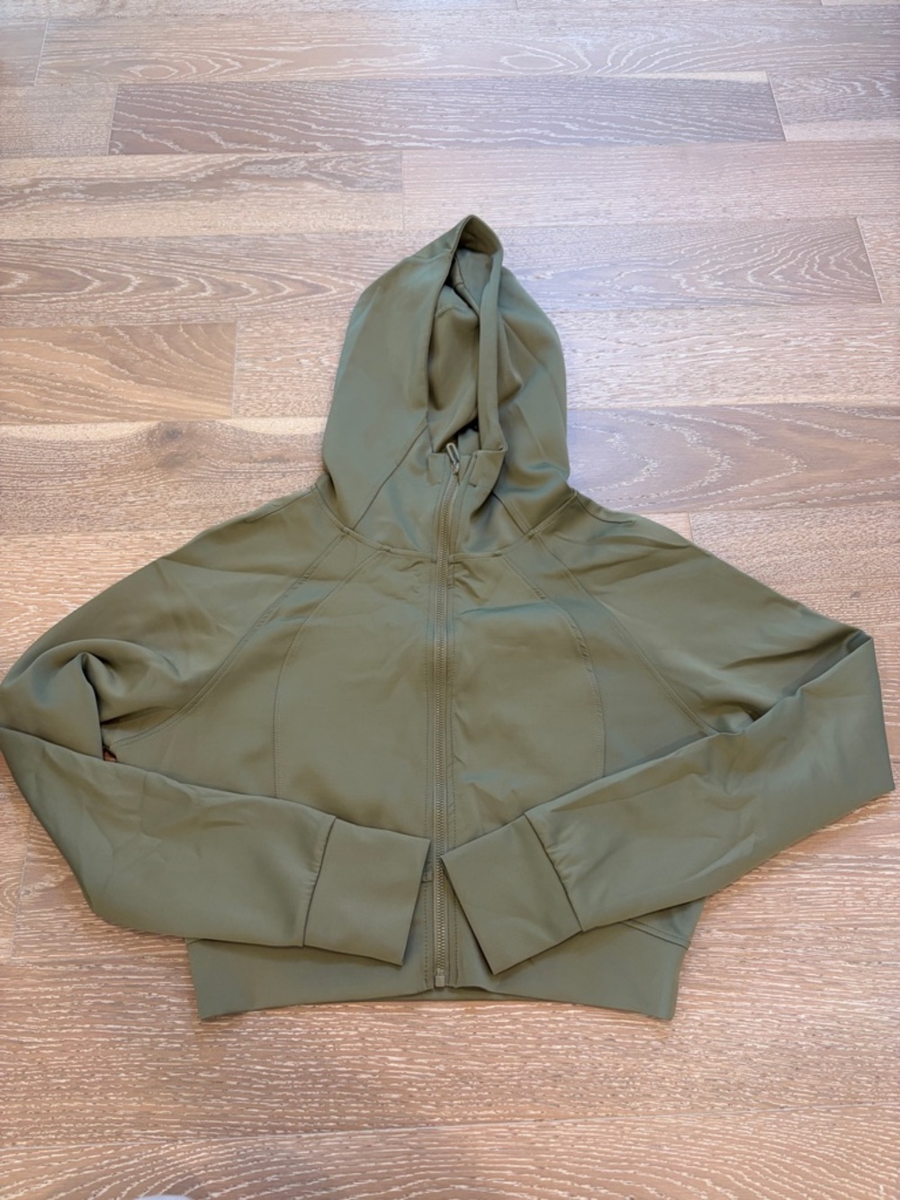 lululemon athletica Olive Green Bomber Jacket with Hood